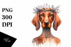 Standing Vizsla Watercolor Clipart Product Image 3