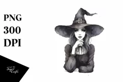 Washed Watercolor Gothic Witch | Tshirt|Tumbler|Mug|Clipart Product Image 3