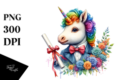 Colorful Baby Unicorn Diploma PNG Product Image 1
