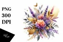 Vibrant Bouquet with Lavender, GOLD FOIL Splash Product Image 3