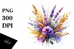 Vibrant Bouquet with Lavender, GOLD FOIL Splash Product Image 1