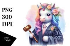 Colorful Baby Unicorn Judge PNG Product Image 1