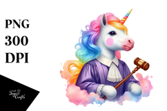 Colorful Baby Unicorn Judge PNG Product Image 1