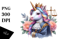 Colorful Baby Unicorn Judge PNG Product Image 1