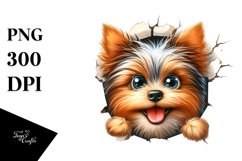 Crazy Yorkshire Terrier Sticker Clipart Product Image 1