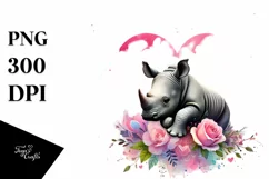Colorful Baby Hippo, Transparent PNG Product Image 1