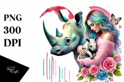 Baby Rhino with Heart PNG Product Image 1
