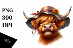 Highland Cow Watercolor | Sublimation Clipart Product Image 1