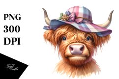 Highland Cow Watercolor | Sublimation Clipart Product Image 3