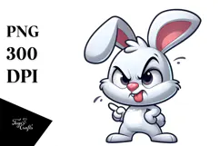 Playful Bunny with Bandana, Transparent PNG Product Image 1