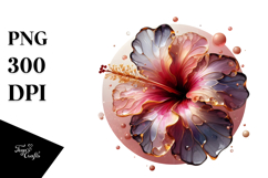 Abstract Hibiscus, Watercolor PNG Product Image 1