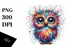 Colorful Baby Owl Sublimation Clipart Product Image 3