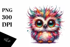 Colorful Baby Owl Sublimation Clipart Product Image 3