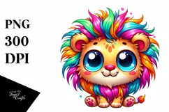 Colorful Baby Lion Smiling | Clipart Product Image 1