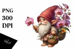 Detail Gnome with Orchid Bouquet | Digital Painting Product Image 3