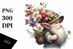 Detail Gnome with Orchid Bouquet | Digital Painting Product Image 1