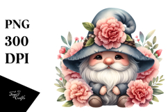 Cute Gnome with Big Hat, PNG Product Image 1