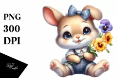 Easter Bunny Egg Flower, Clipart |T-shirt, Mug PNG Product Image 8