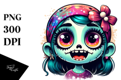Funny Ghoul Girl Design, Transparent PNG Product Image 1