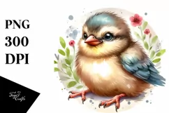 Cute Baby Bird Sitting PNG Product Image 1