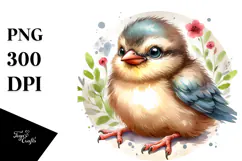 Cute Baby Bird Sitting PNG Product Image 1