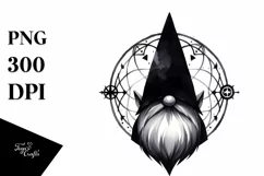 Watercolor Gothic Gnome | Tshirt|Tumbler|Mug|Clipart Product Image 1