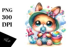 Crazy Baby Rabbit with Bubble Bucket PNG Product Image 1