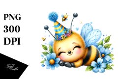 Colorful Baby Bee Party Hat Clipart Product Image 3