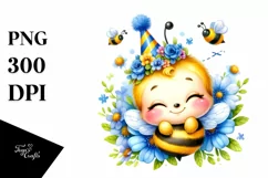 Colorful Baby Bee Party Hat Clipart Product Image 3