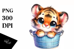 Colorful Tiger in Bucket Clipart Product Image 3