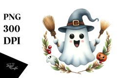 Funny Wimsical Halloween Ghost Sublimation Clipart Product Image 1