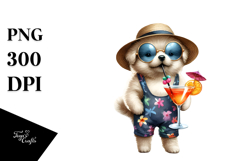 Funky Puppy in Beachwear PNG Product Image 1