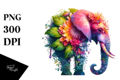 Vibrant Elephant with Flowers, 20 oz Tumbler Product Image 1