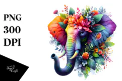Vibrant Elephant with Flowers, 20 oz Tumbler Product Image 1