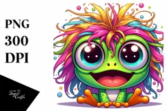 Smiling Baby Frog Cartoon, PNG Product Image 1