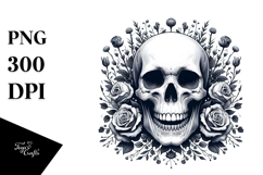 Funny Skull Digital Painting, PNG Product Image 1