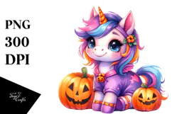 Cute Baby Unicorn Halloween Clipart Product Image 1