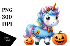 Cute Baby Unicorn Halloween Clipart Product Image 1