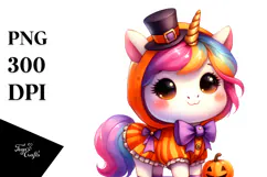 Cute Baby Unicorn Halloween Clipart Product Image 1