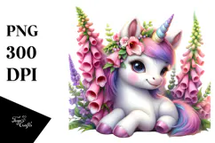 Pastel Baby Unicorn Clipart Product Image 1