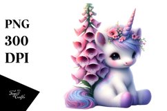 Colorful Baby Unicorn Foxglove Clipart Product Image 3