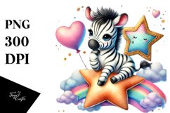 Cute Baby Zebra with Heart, PNG Product Image 1