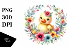 Colorful Floral Duck | Sublimation | Clipart Product Image 1