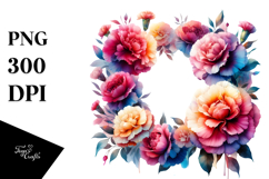 Colorful Floral Frame with Carnation Petals PNG Product Image 1