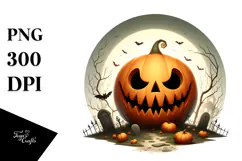 Funny Paintbrush Style JACK-O'-LANTERN PNG Product Image 1
