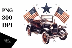 Vintage Car Stars | Sublimation Clipart Product Image 1