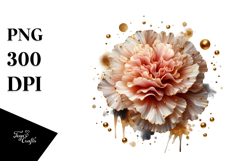 Glossy Carnation with Golden Insertions PNG Product Image 1