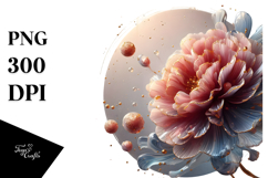 Glossy Carnation with Golden Insertions PNG Product Image 1