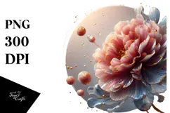 Glossy Carnation with Golden Insertions PNG Product Image 1