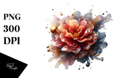 Glossy Carnation with Golden Insertions PNG Product Image 1